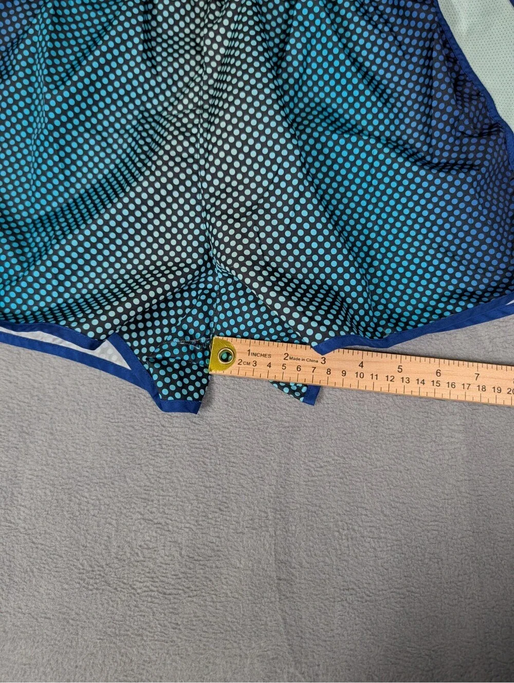 Pink Victorias Secret L Blue Polka Dot Running Athletic Lined Shorts Active Gym